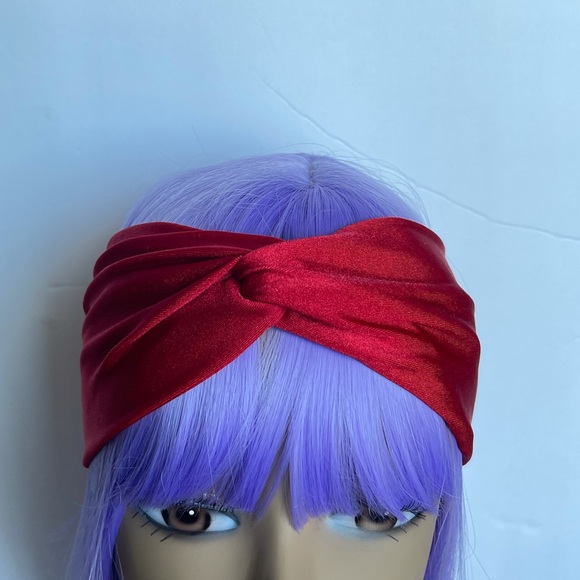 Ruby Red Fitness Turban Headband, Sweatband - Picture 3 of 5